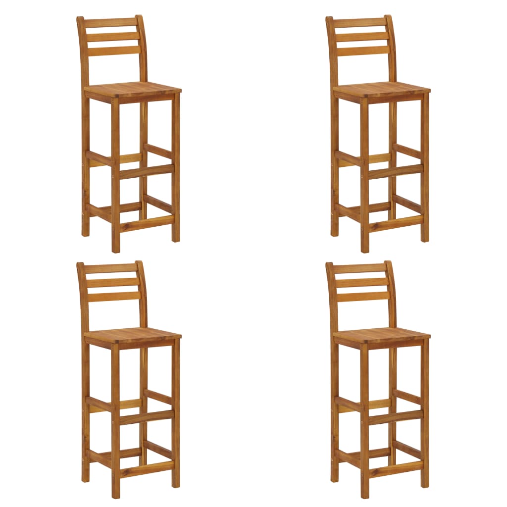 Garden Bar Set Natural Wood Solid acacia wood with oil finish Large