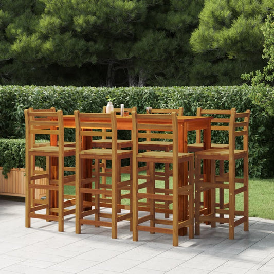Garden Bar Set Natural Wood Solid acacia wood with oil finish Large