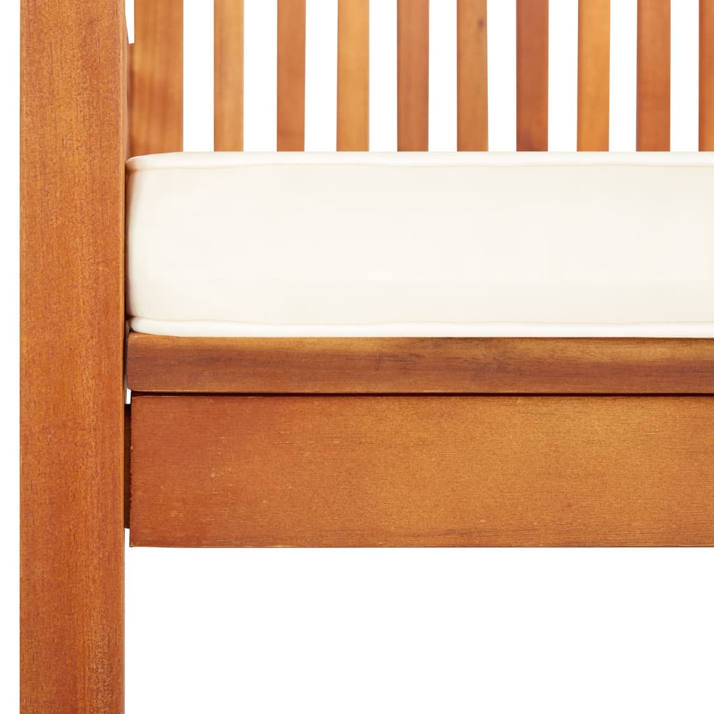 Garden Dining Chair Set of 4 Natural Wood, Cream