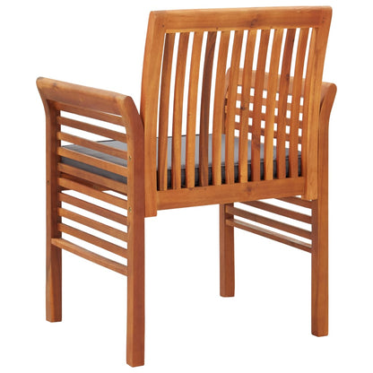 Garden Dining Chair Set of 4 Dark grey, Natural wood