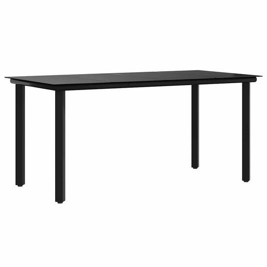 Dining Table Black Powder-coated steel, tempered glass
