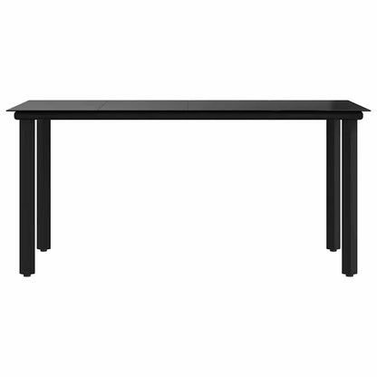 Dining Table Black Powder-coated steel, tempered glass
