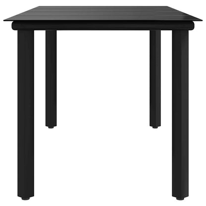 Dining Table Black Powder-coated steel, tempered glass