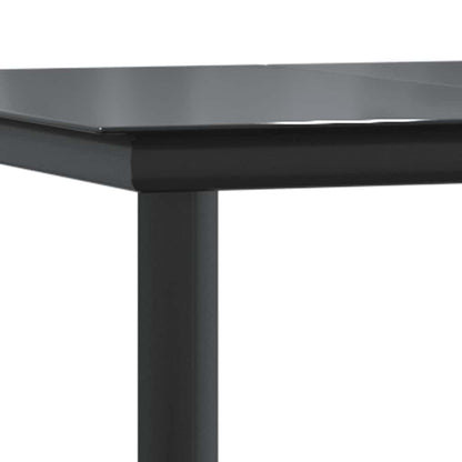 Dining Table Black Powder-coated steel, tempered glass