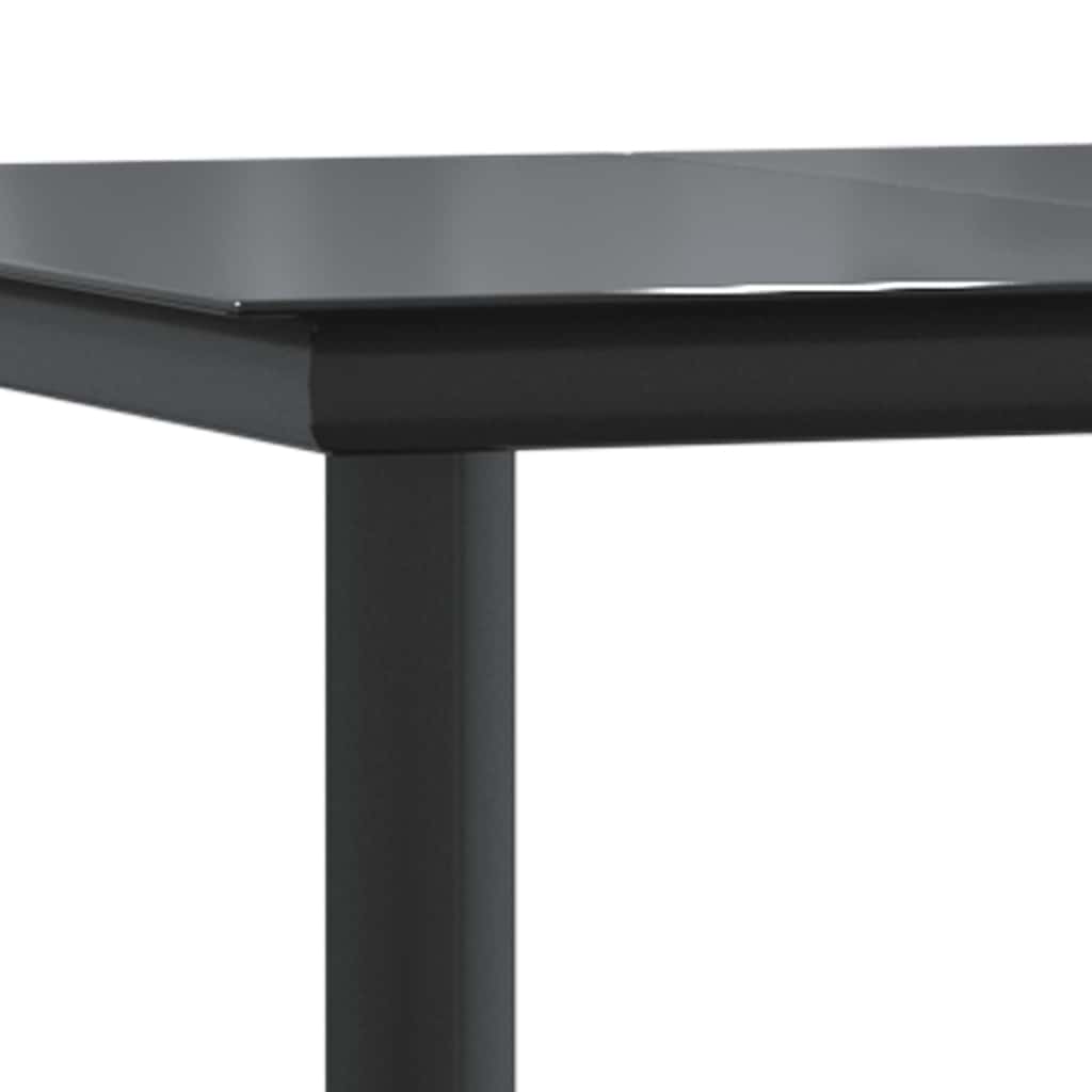 Dining Table Black Powder-coated steel, tempered glass