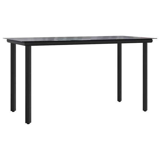 Dining Table Black Powder-coated steel, tempered glass