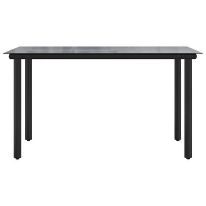 Dining Table Black Powder-coated steel, tempered glass