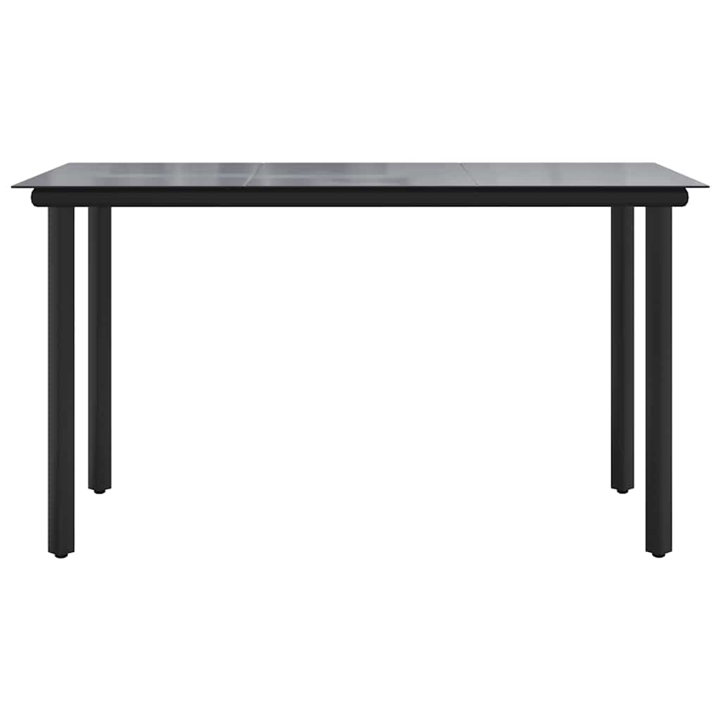 Dining Table Black Powder-coated steel, tempered glass