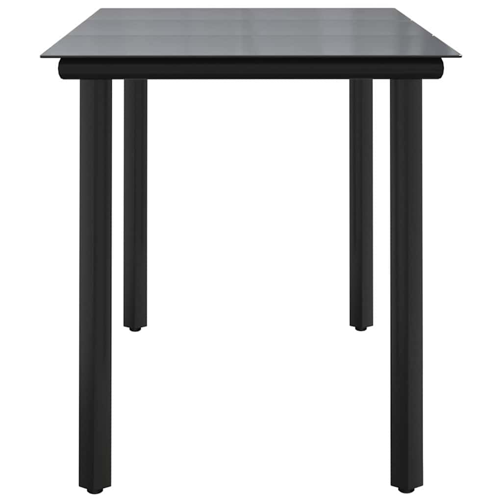 Dining Table Black Powder-coated steel, tempered glass