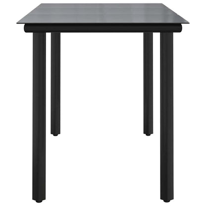 Dining Table Black Powder-coated steel, tempered glass