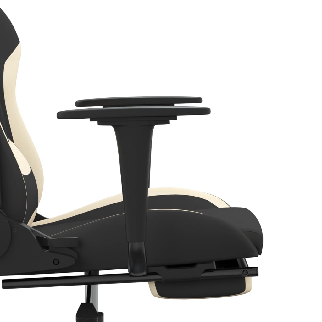 Gaming Chair Black and Cream Polyester Gaming Chair Rectangular