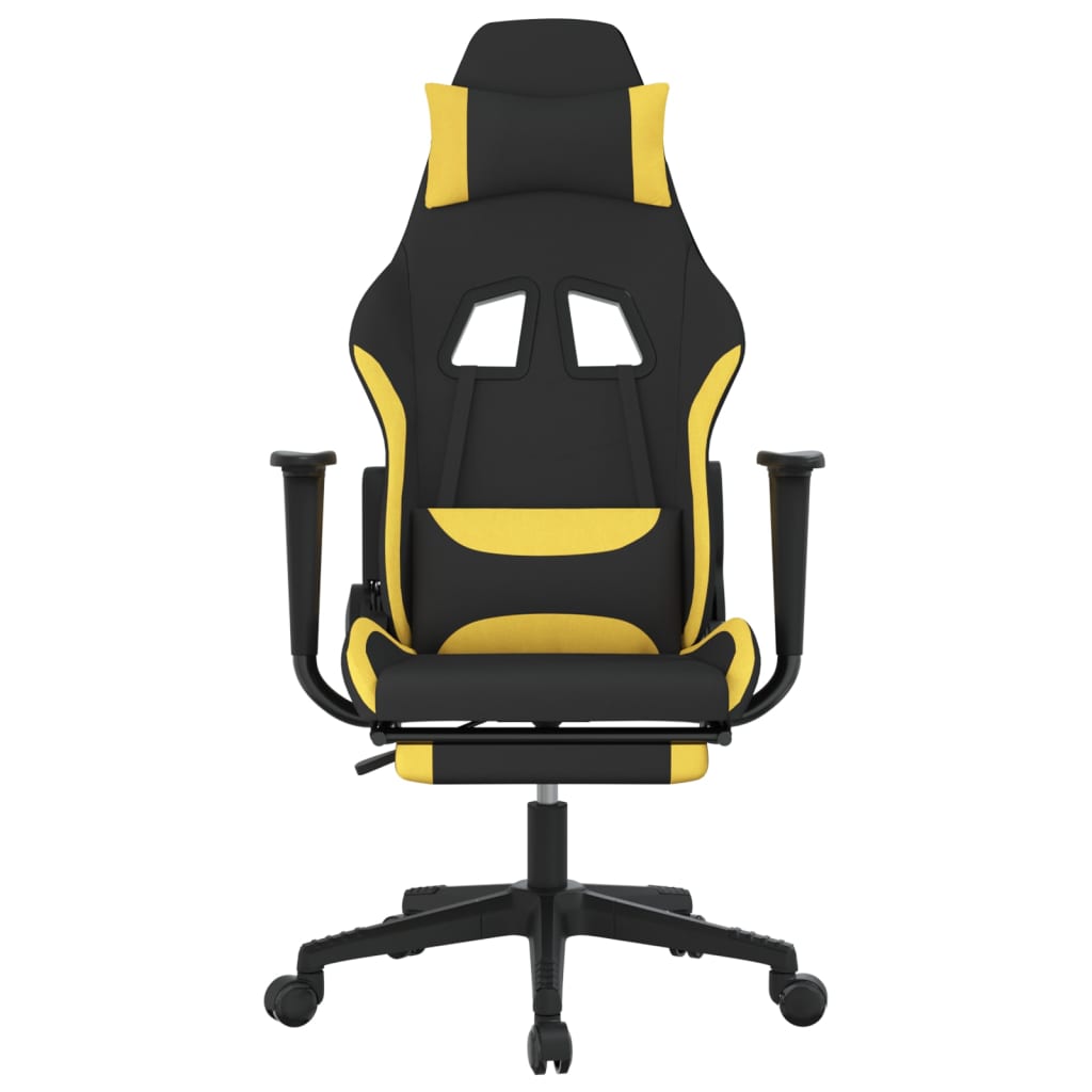 Gaming Chair Black and Yellow Polyester Standard Gaming Chair