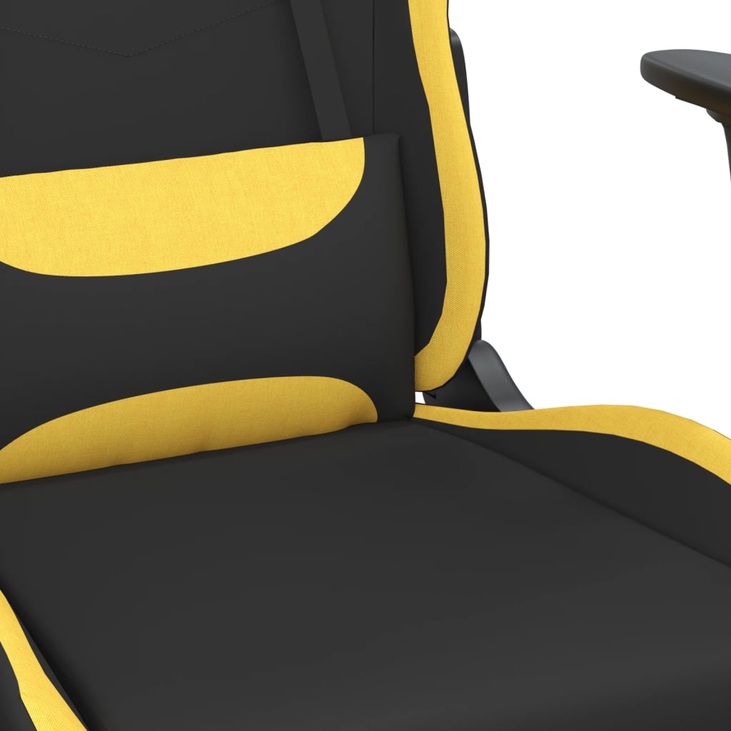 Gaming Chair Black and Yellow Polyester Standard Gaming Chair