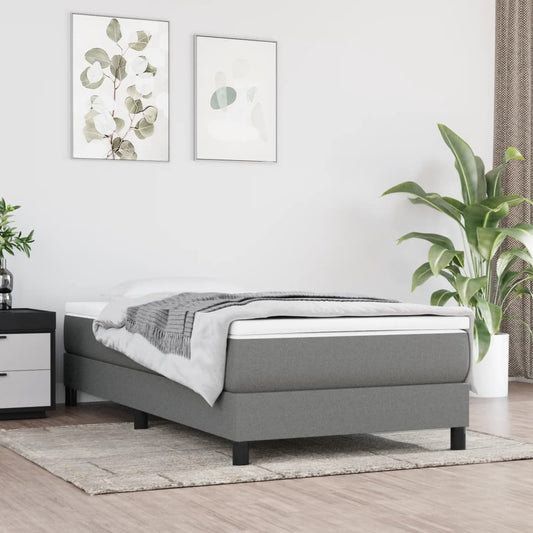 Bed Frame Dark grey Fabric (100% polyester), plywood, engineered wood