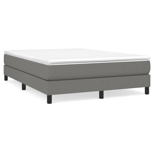 Bed Frame Dark Grey Polyester, Plywood, Engineered Wood Full