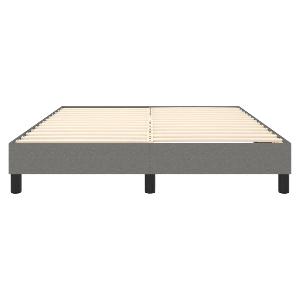 Bed Frame Dark Grey Polyester, Plywood, Engineered Wood Full