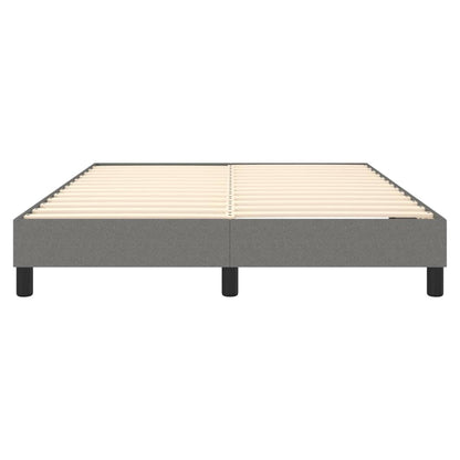 Bed Frame Dark Grey Polyester, Plywood, Engineered Wood Full