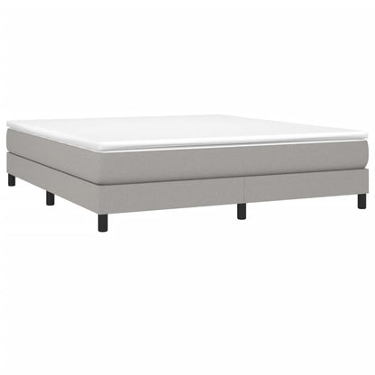 Box Spring Bed Frame Light Gray King Fabric (US Only)