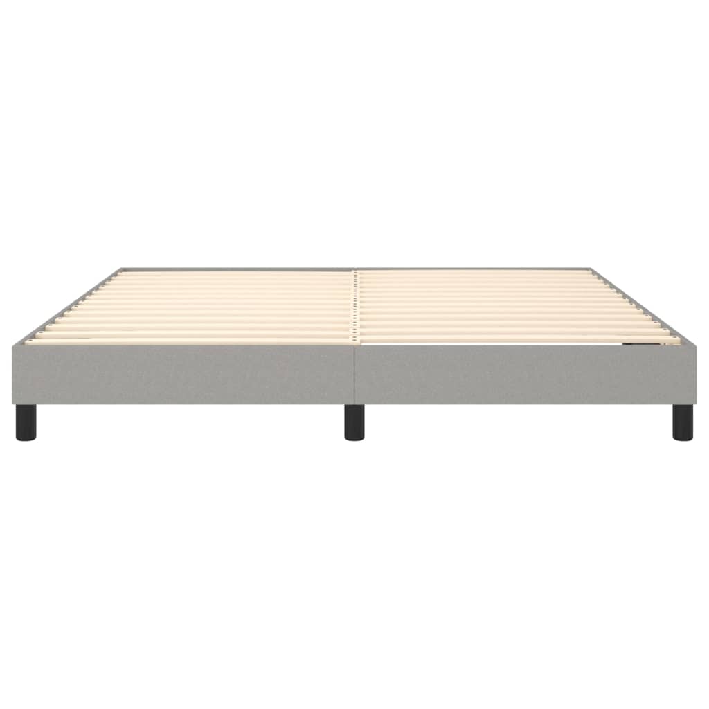 Box Spring Bed Frame Light Gray King Fabric (US Only)