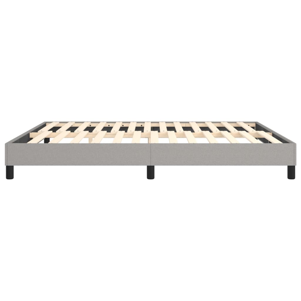 Box Spring Bed Frame Light Gray King Fabric (US Only)