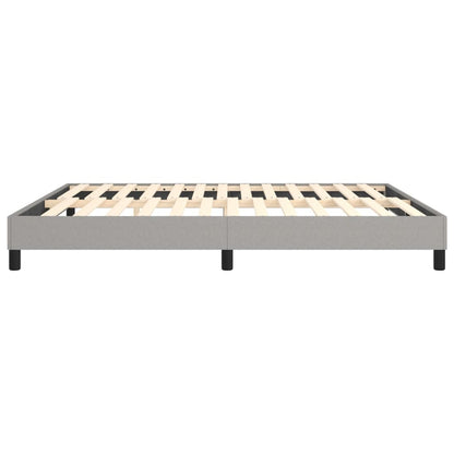 Box Spring Bed Frame Light Gray King Fabric (US Only)