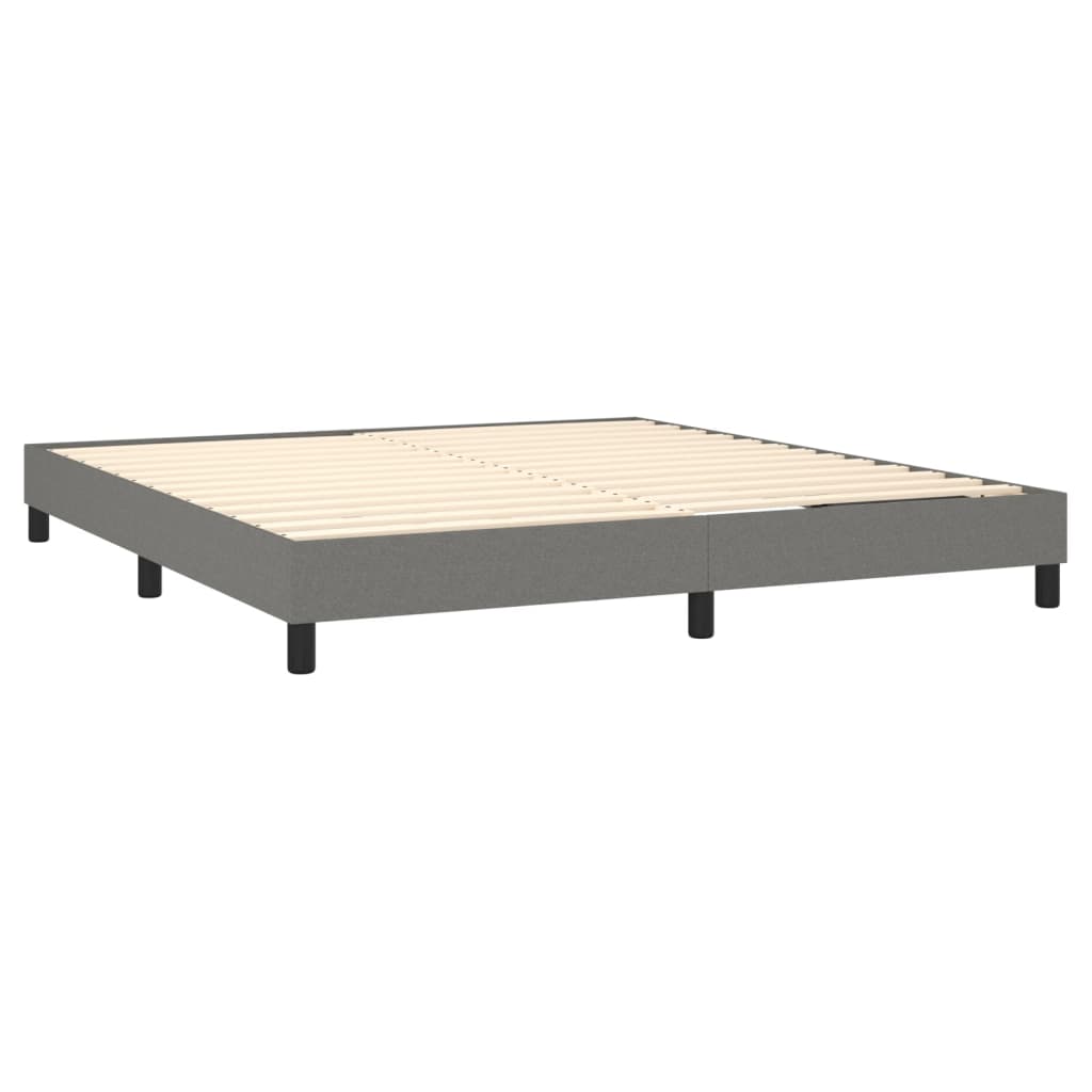 Bed Frame Dark Grey Fabric (100% polyester), plywood, engineered wood
