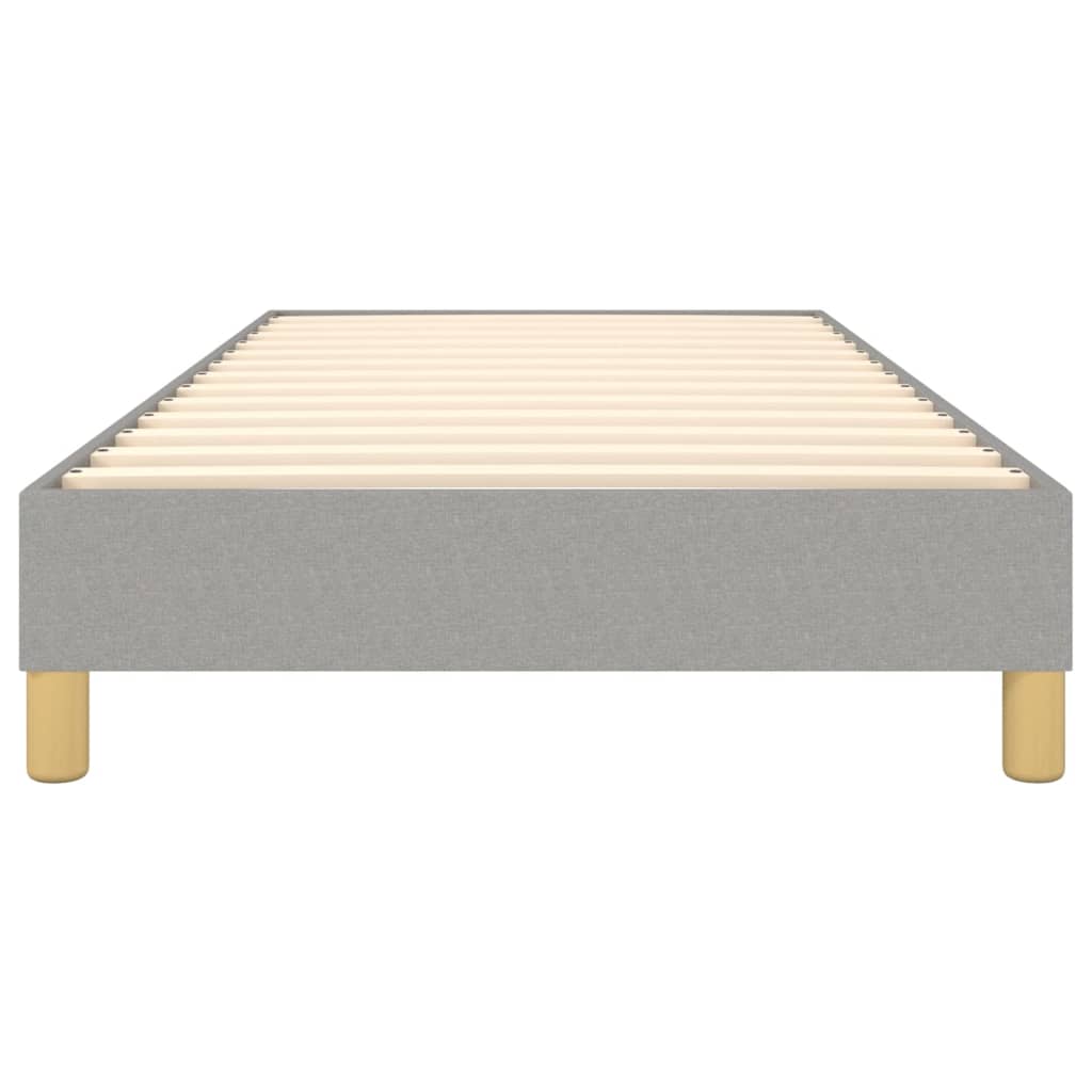 Bed Frame Light Gray Polyester, Plywood, Engineered Wood Twin XL