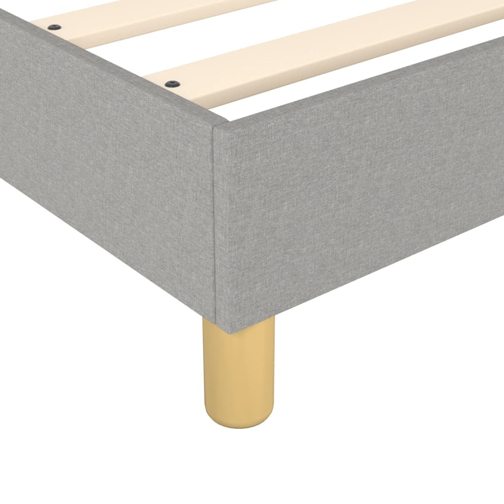 Bed Frame Light Gray Polyester, Plywood, Engineered Wood Twin XL