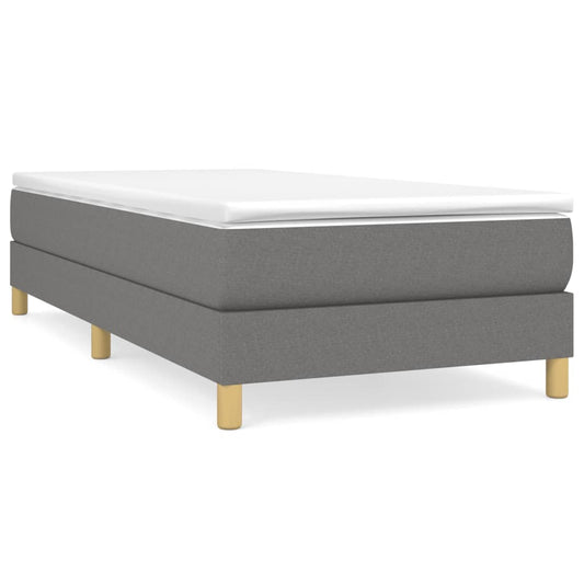 Bed Frame Dark Grey Fabric (100% polyester), plywood, engineered wood