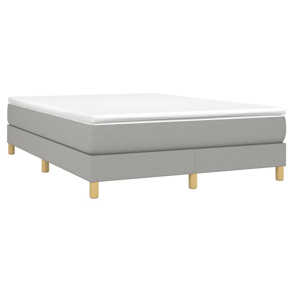 Bed Frame Light Grey 100% polyester fabric, plywood, engineered wood
