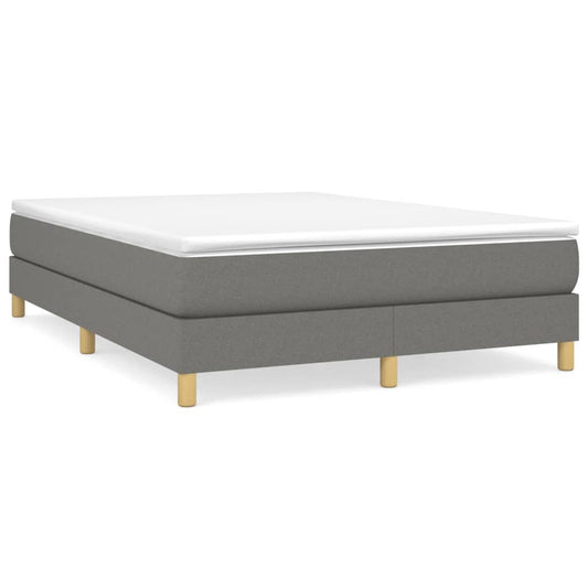 Bed Frame Dark Grey Polyester Queen Rectangular Modern