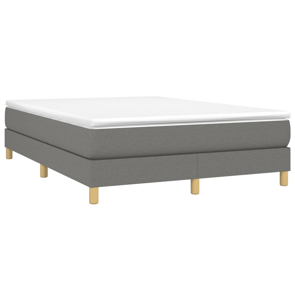 Bed Frame Dark Grey Polyester Queen Rectangular Modern