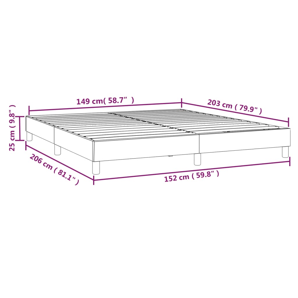 Bed Frame Dark Grey Polyester Queen Rectangular Modern