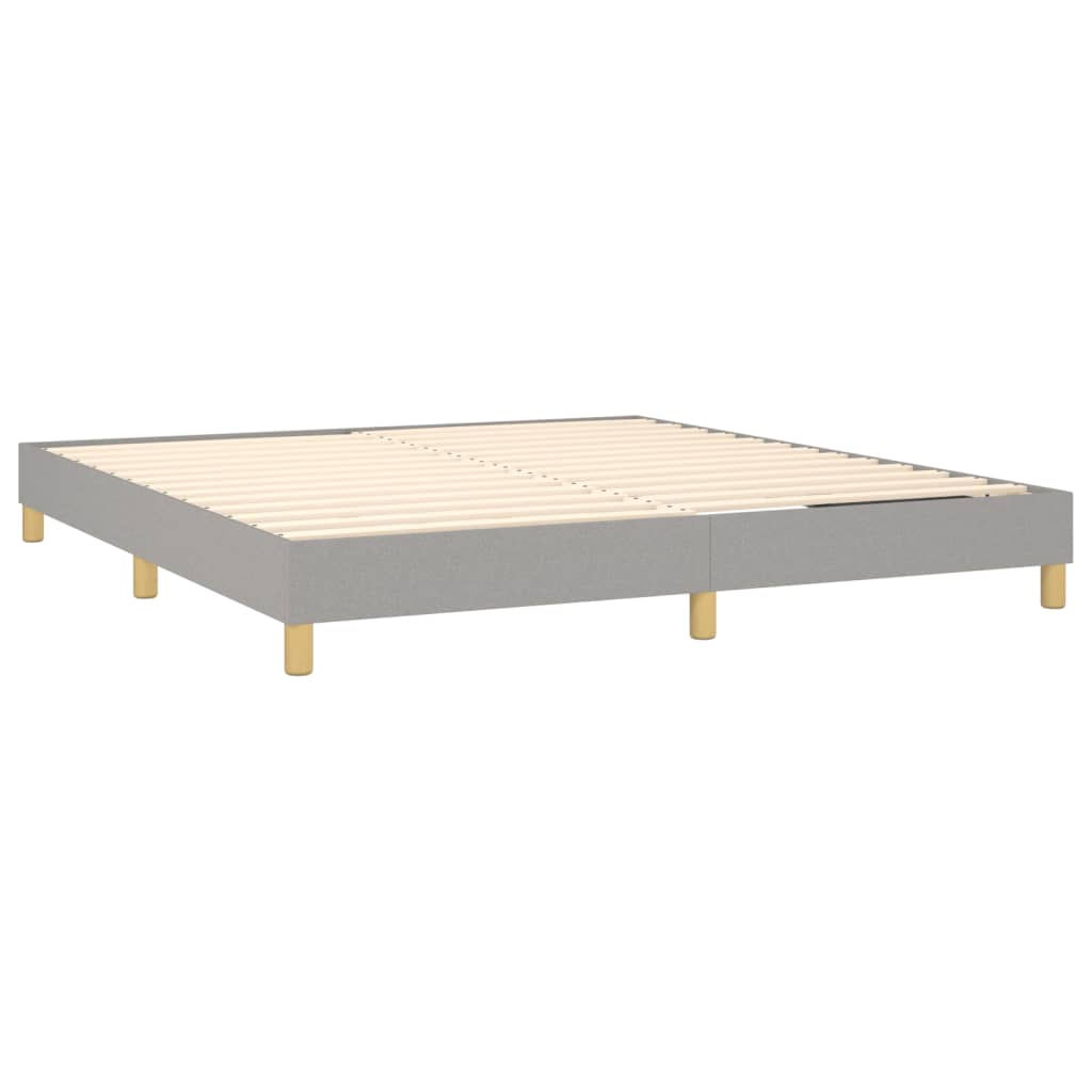 Bed Frame Light Grey 100% Polyester, Plywood, Engineered Wood
