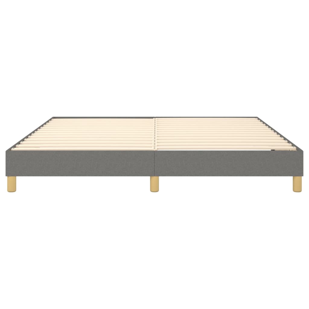 Bed Frame Dark Gray Polyester, Plywood, Engineered Wood King