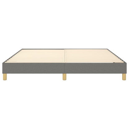 Bed Frame Dark Gray Polyester, Plywood, Engineered Wood King