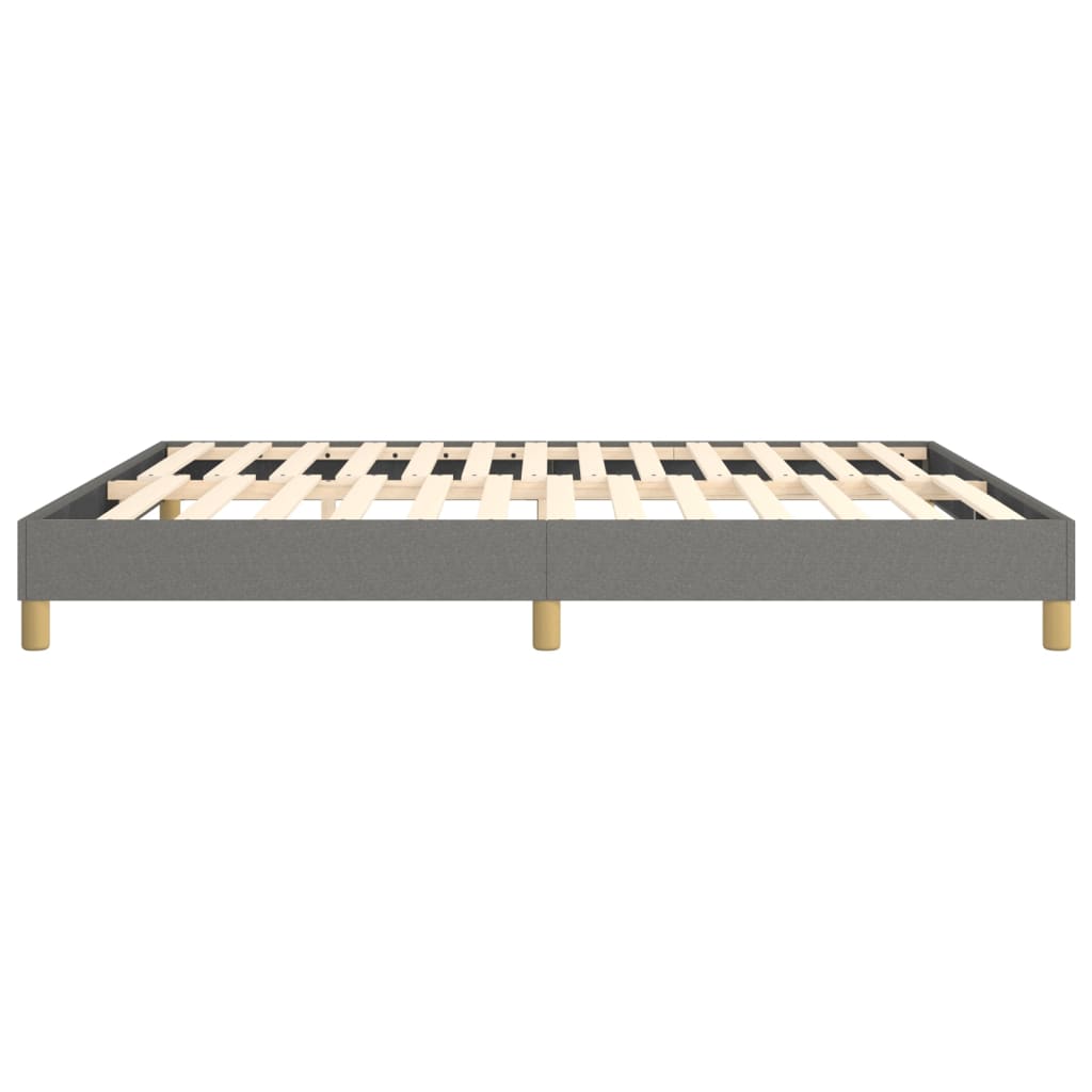 Bed Frame Dark Gray Polyester, Plywood, Engineered Wood King