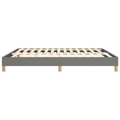 Bed Frame Dark Gray Polyester, Plywood, Engineered Wood King