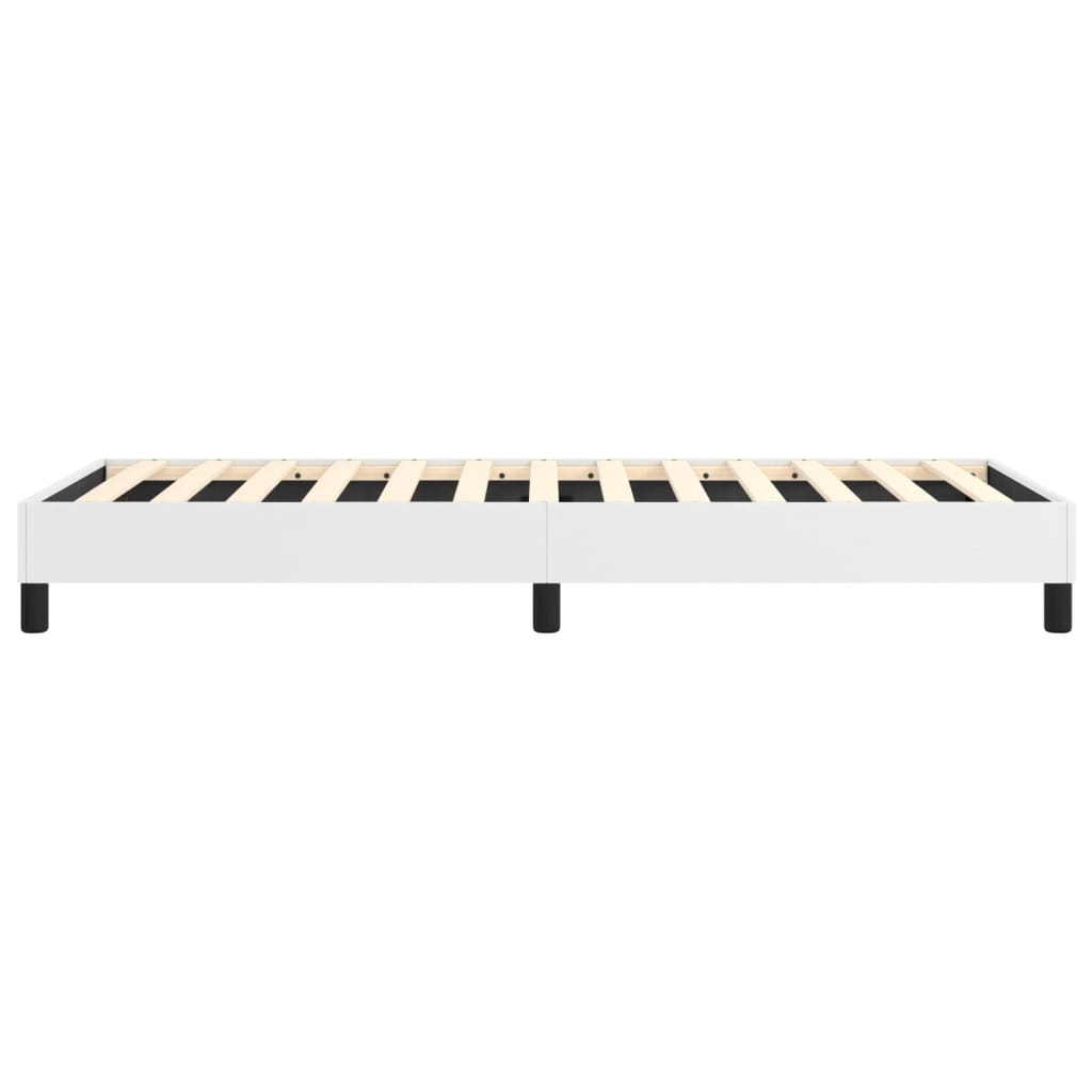 Bed Frame White Faux leather, plywood, engineered wood Twin
