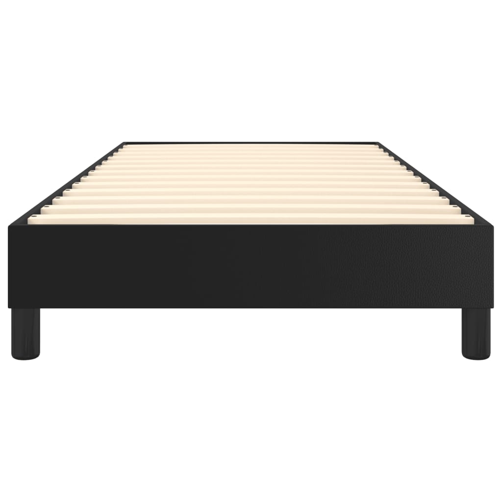 Bed Frame Black Faux leather, plywood Twin XL Sturdy Bed Frame