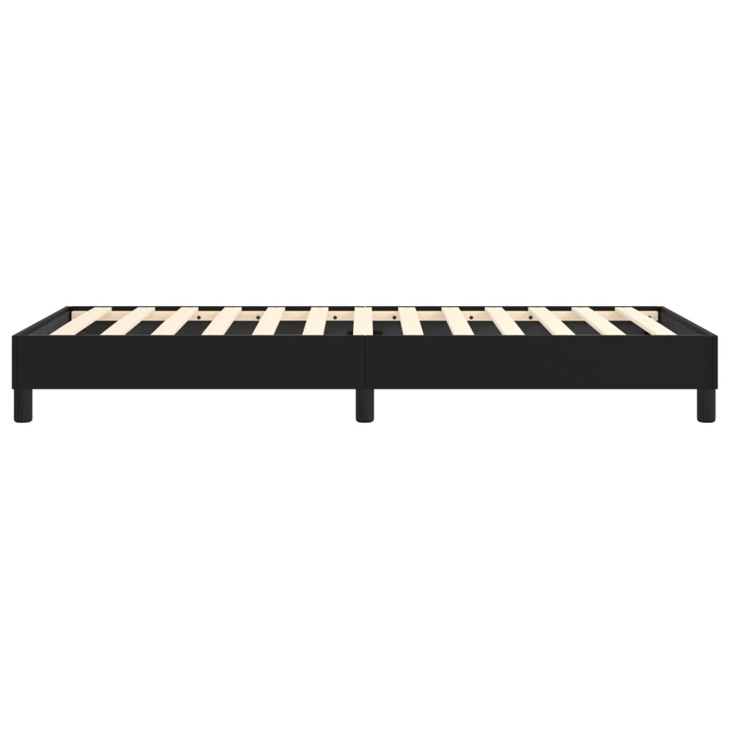 Bed Frame Black Faux leather, plywood Twin XL Sturdy Bed Frame