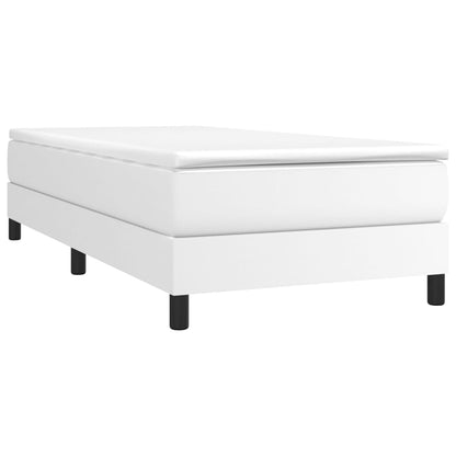 Bed Frame White Faux leather, Plywood, Engineered wood Twin XL