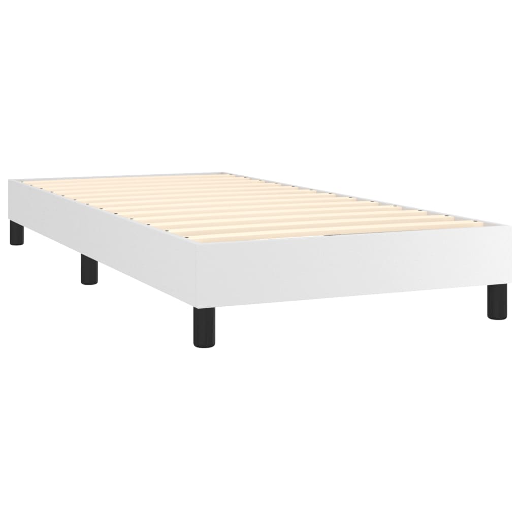 Bed Frame White Faux leather, Plywood, Engineered wood Twin XL