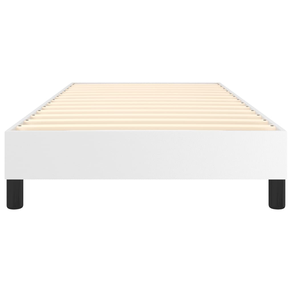 Bed Frame White Faux leather, Plywood, Engineered wood Twin XL