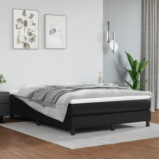 Bed Frame Black Faux leather, plywood, engineered wood Double