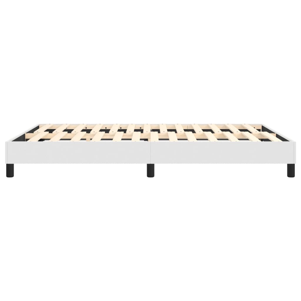 Bed Frame White Faux leather, plywood, engineered wood Full