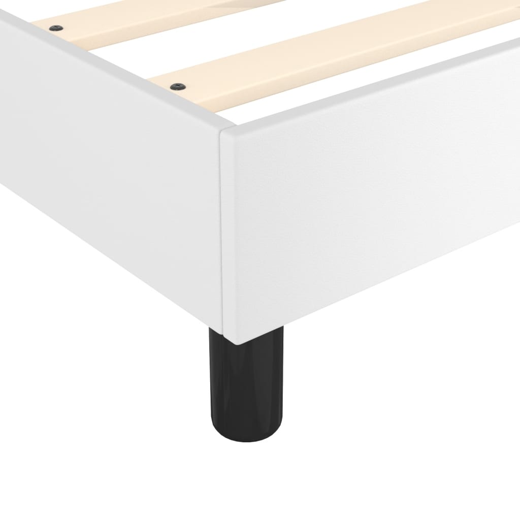Bed Frame White Faux leather, plywood, engineered wood Full