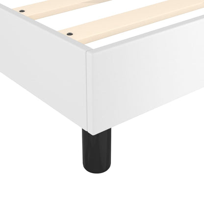 Bed Frame White Faux leather, plywood, engineered wood Full