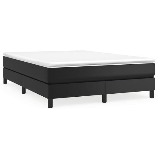 Bed Frame Black Faux leather, plywood, engineered wood