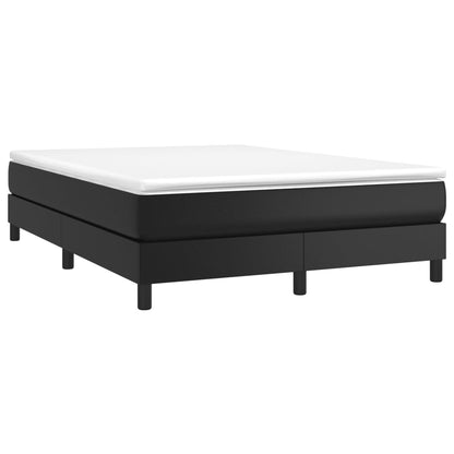 Bed Frame Black Faux leather, plywood, engineered wood